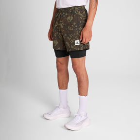 M Camo Pace 2 in 1 Shorts 5'' | Brown