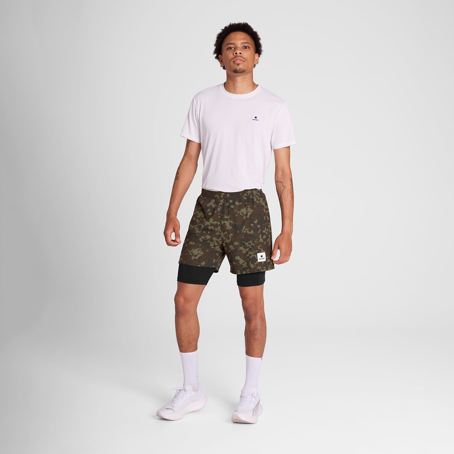 M Camo Pace 2 in 1 Shorts 5'' | Brown