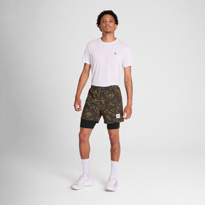 M Camo Pace 2 in 1 Shorts 5'' | Brown