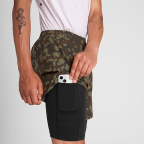M Camo Pace 2 in 1 Shorts 5'' | Brown