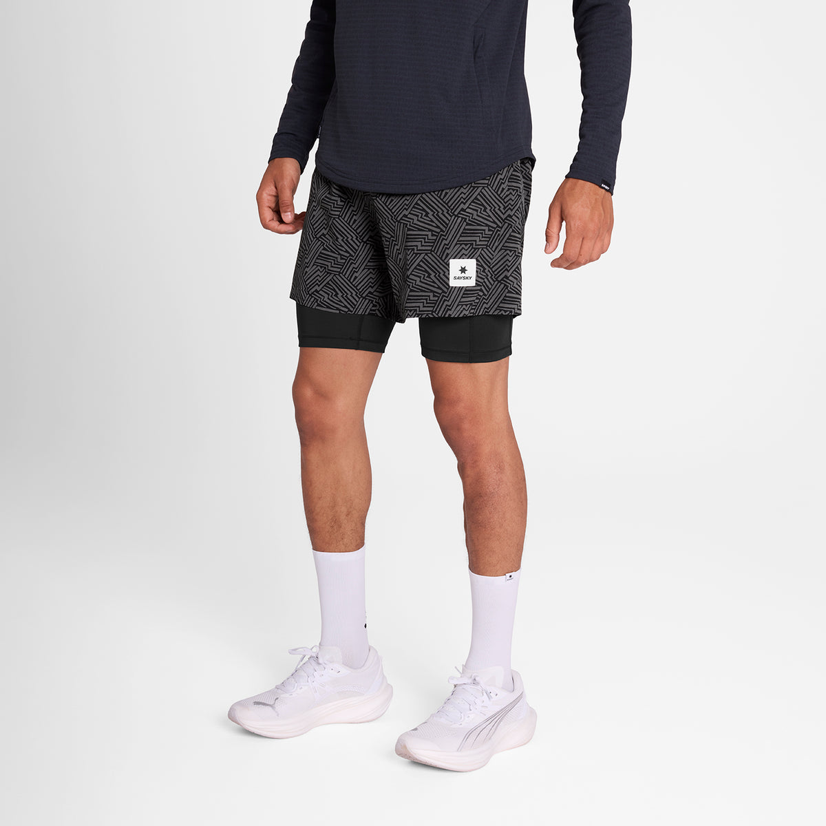 M Reflective Pace 2 in 1 Shorts 5'' | Black