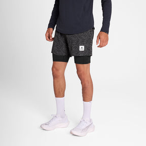 M Reflective Pace 2 in 1 Shorts 5'' | Black