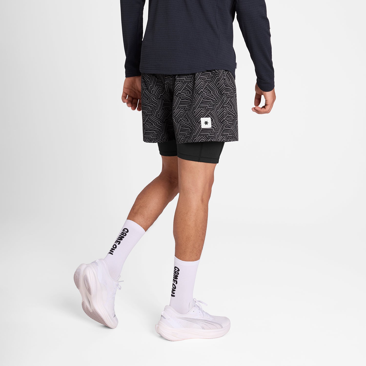 M Reflective Pace 2 in 1 Shorts 5'' | Black
