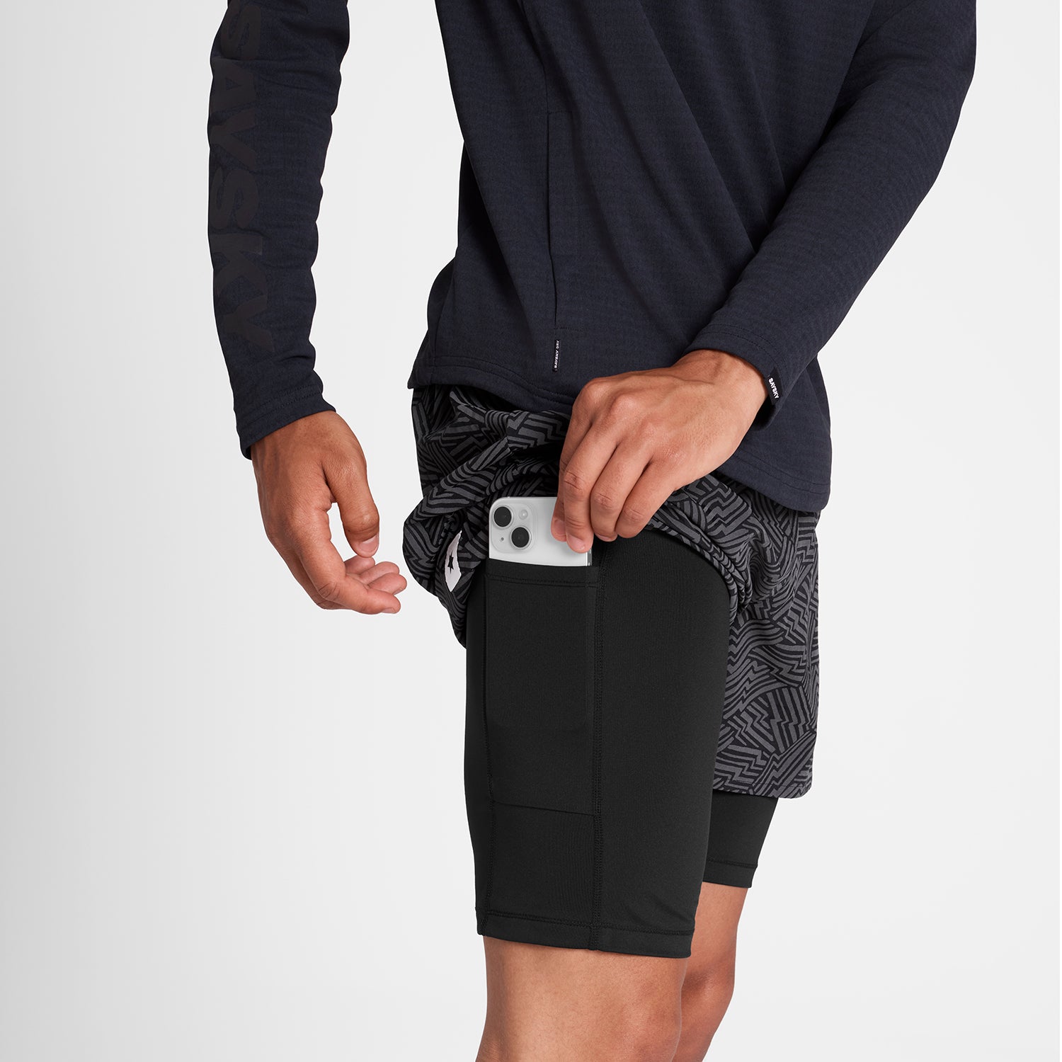 M Reflective Pace 2 in 1 Shorts 5'' | Black