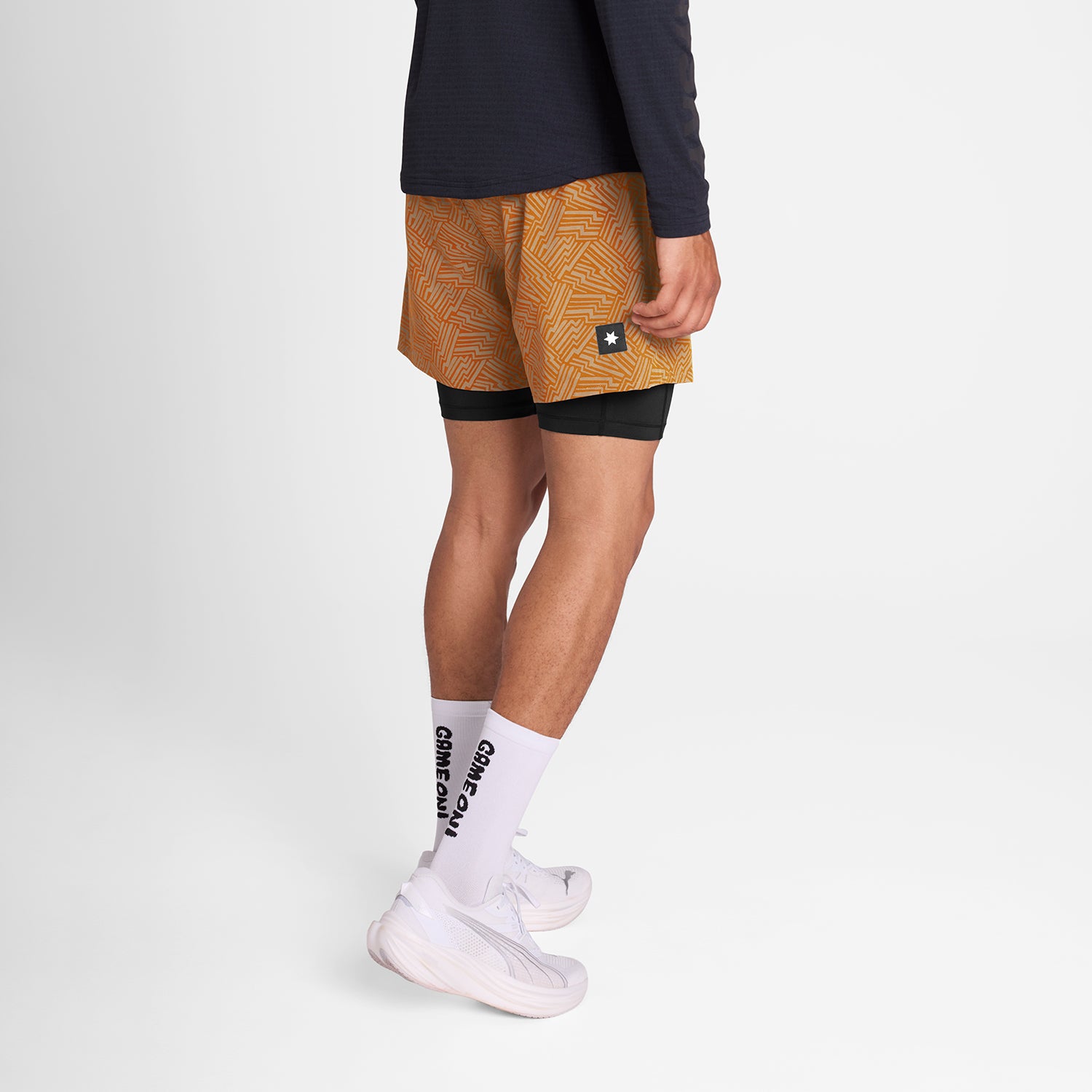 M Reflective Pace 2 in 1 Shorts 5'' | Orange