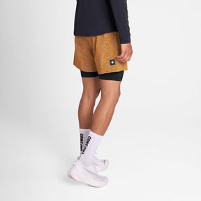 M Reflective Pace 2 in 1 Shorts 5'' | Orange