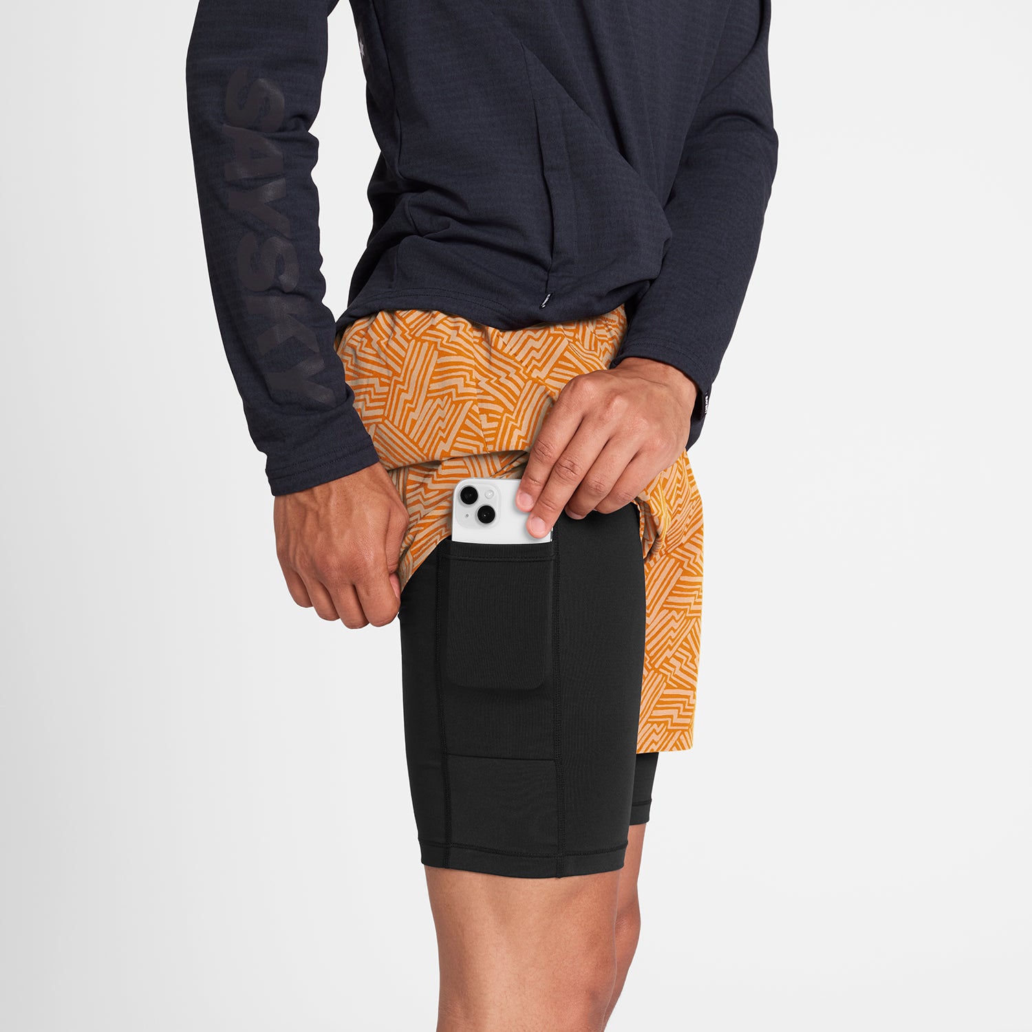 M Reflective Pace 2 in 1 Shorts 5'' | Orange