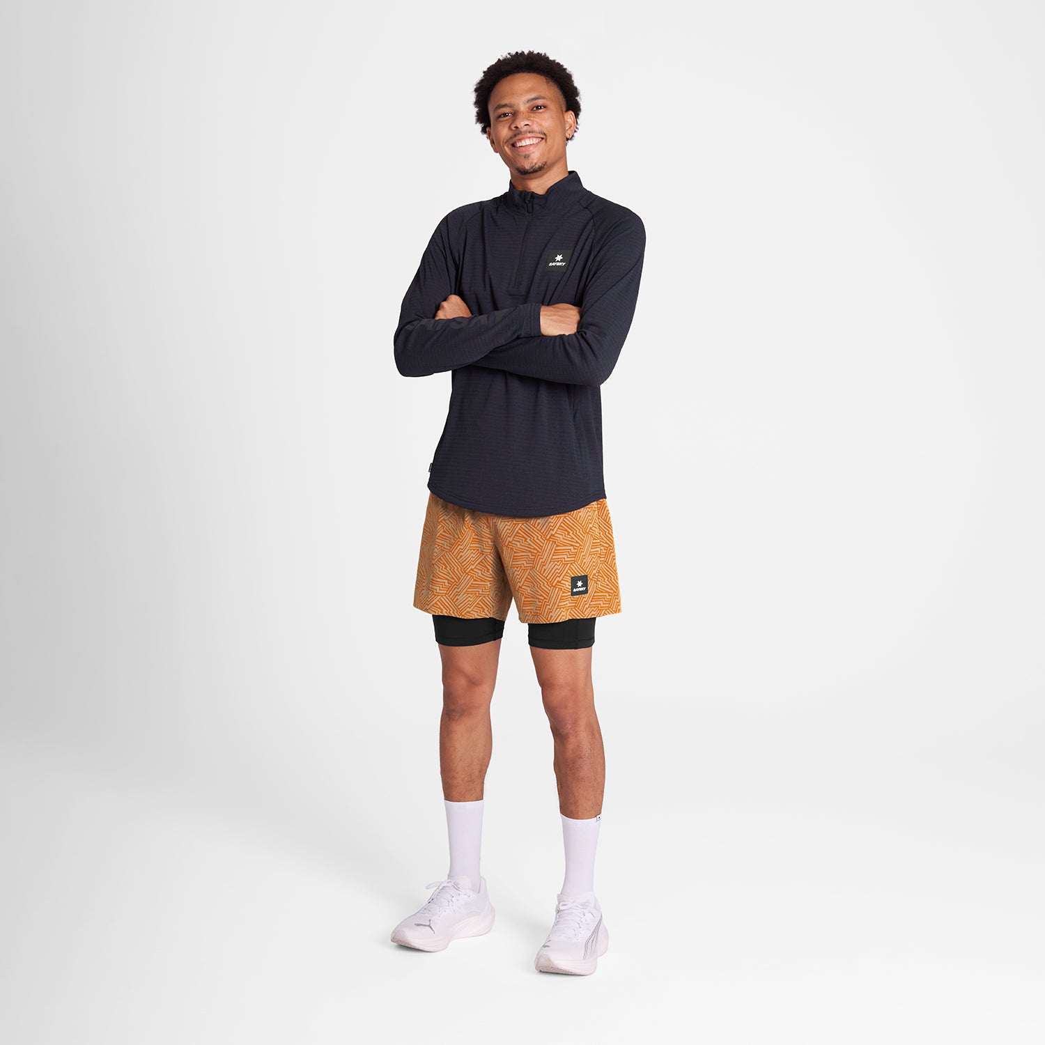M Reflective Pace 2 in 1 Shorts 5'' | Orange