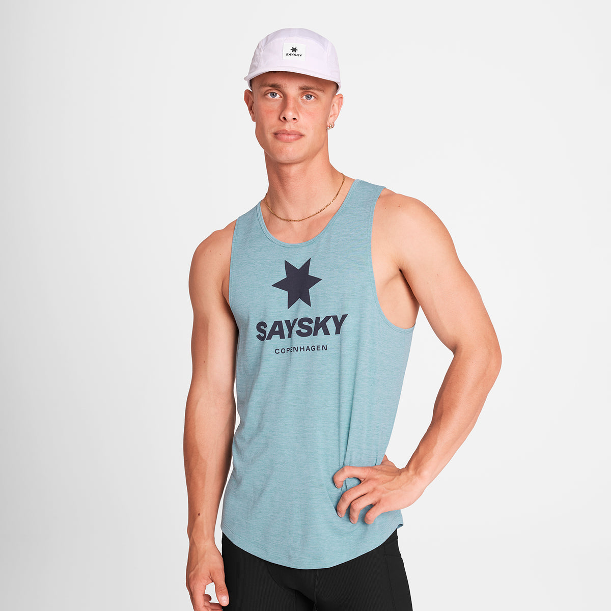 M Logo Combat Pro Singlet | Blue Melange