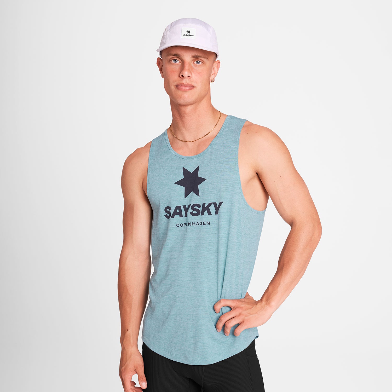 M Logo Combat Pro Singlet | Blue Melange