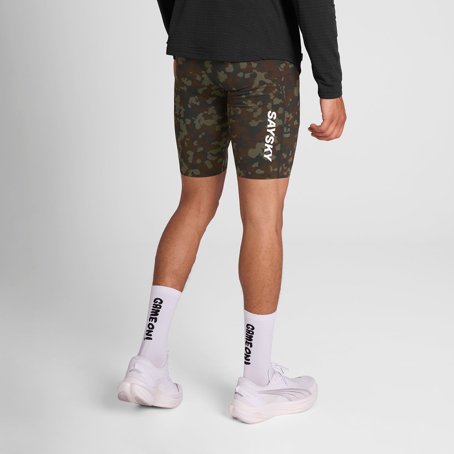 M Camo Combat+ Short Tights 9" | Brown