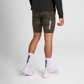 M Camo Combat+ Short Tights 9" | Brown