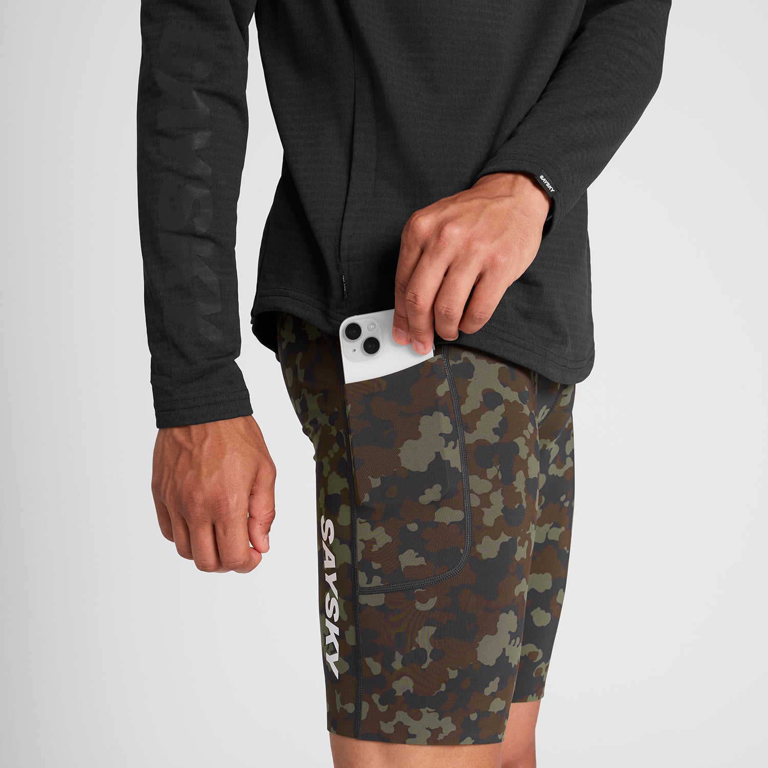 M Camo Combat+ Short Tights 9" | Brown