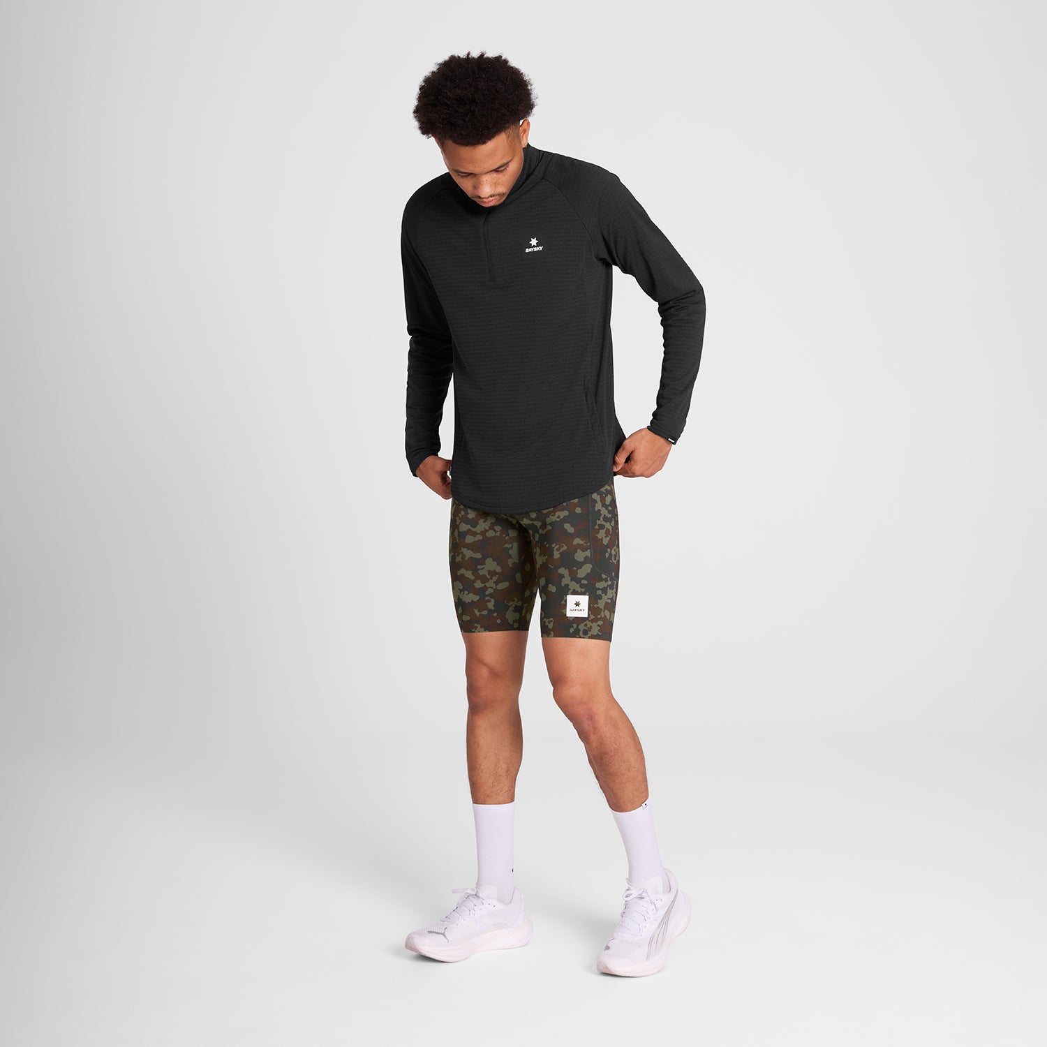 M Camo Combat+ Short Tights 9" | Brown