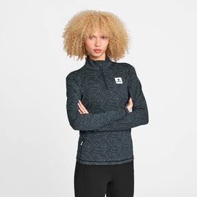 W Reflective Pace 1/2 Zip Long Sleeve | Black