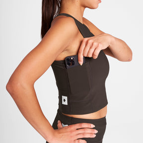 W Combat Rib Crop Top | Coffee