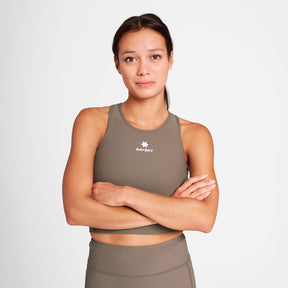 W Combat Rib Crop Top | Taupe