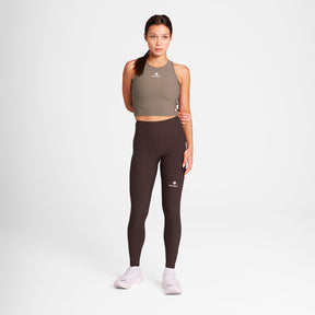 W Combat Rib Crop Top | Taupe