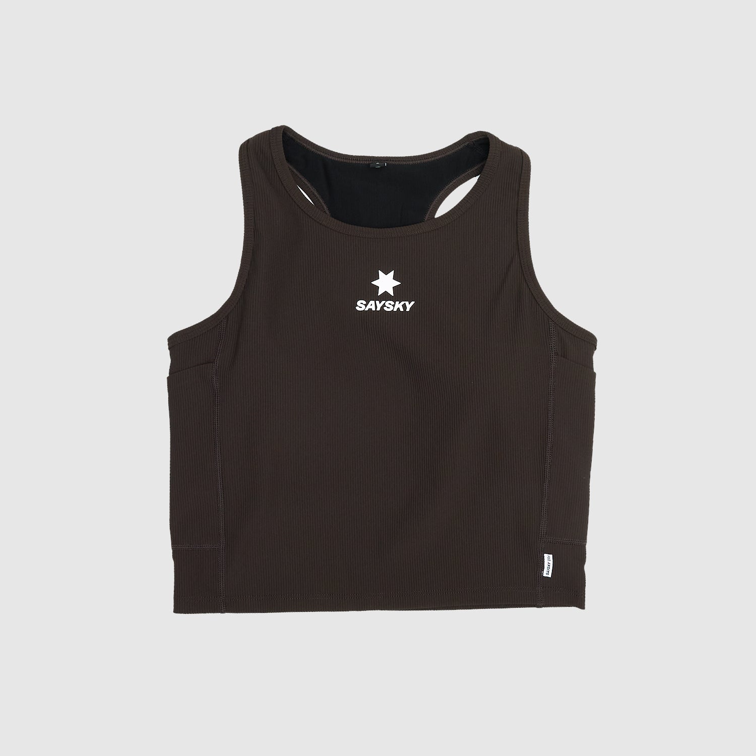 W Combat Rib Crop Top | Coffee