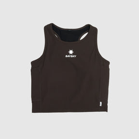 W Combat Rib Crop Top | Coffee