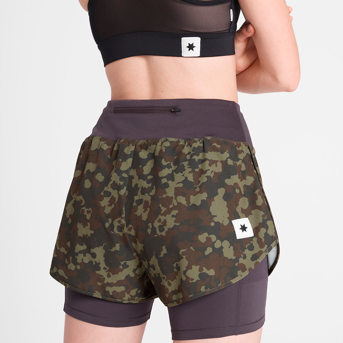W Camo Pace 2 in 1 Shorts 3" | Brown
