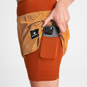 W Reflective Pace 2 in 1 Shorts 3" | Orange