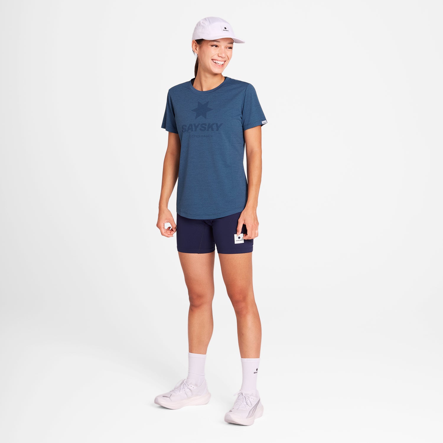 W Logo Combat T-shirt | Blue Melange
