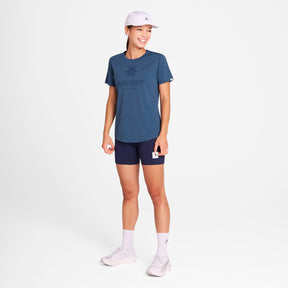 W Logo Combat T-shirt | Blue Melange