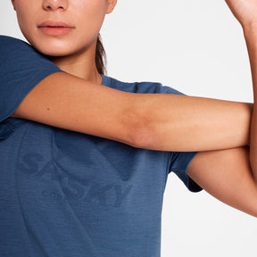 W Logo Combat T-shirt | Blue Melange