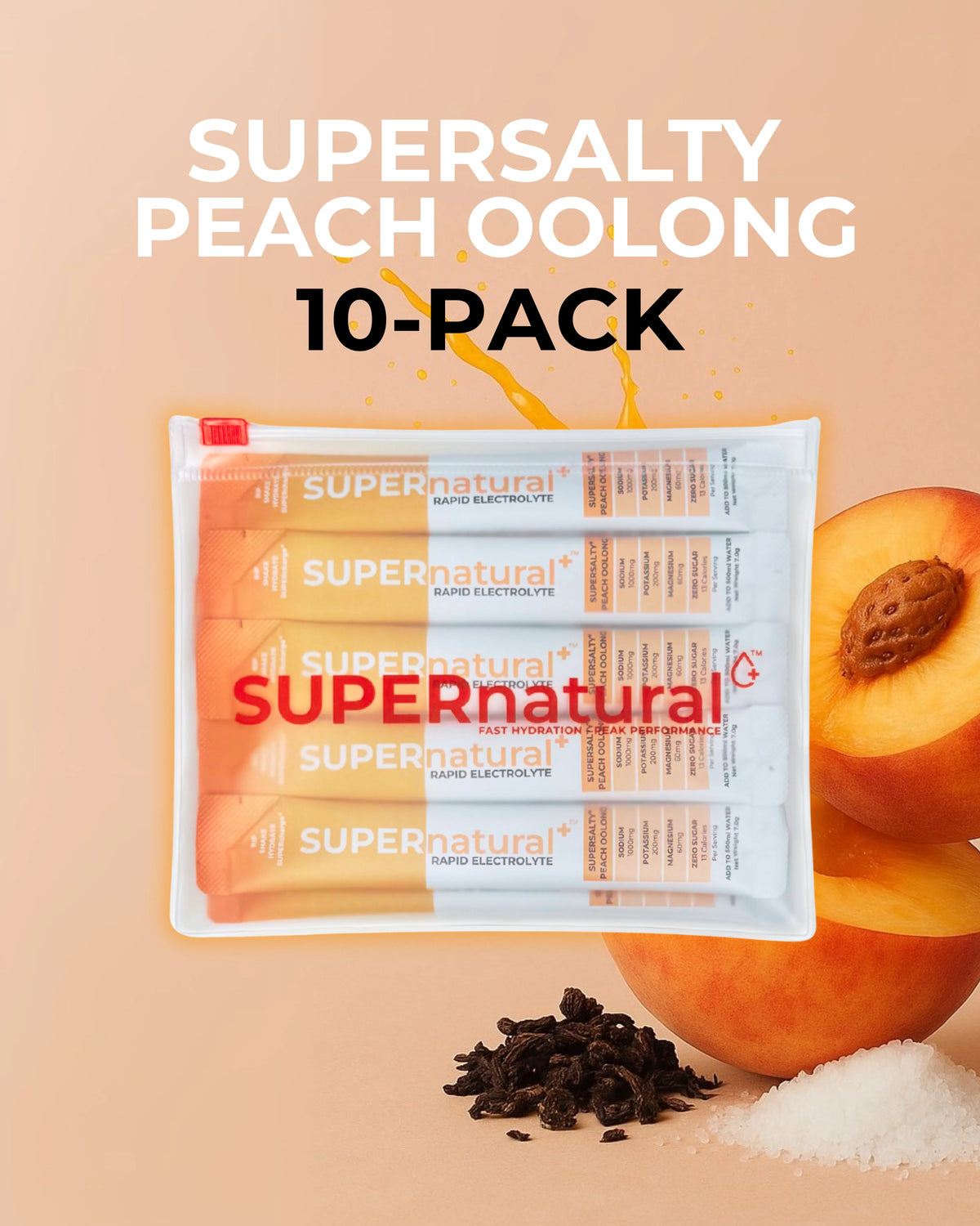 SUPERsalty Electrolyte Sachet | Peach Oolong (7.0g x 10 pcs)