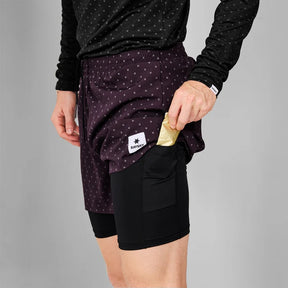 Polka 2 In 1 Pace Shorts 5" | Reflective Purple