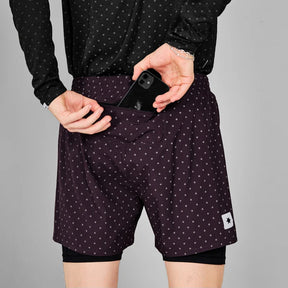 Polka 2 In 1 Pace Shorts 5" | Reflective Purple