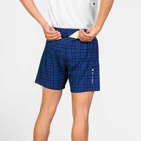 M Checker Pace Shorts 5'' | Blue