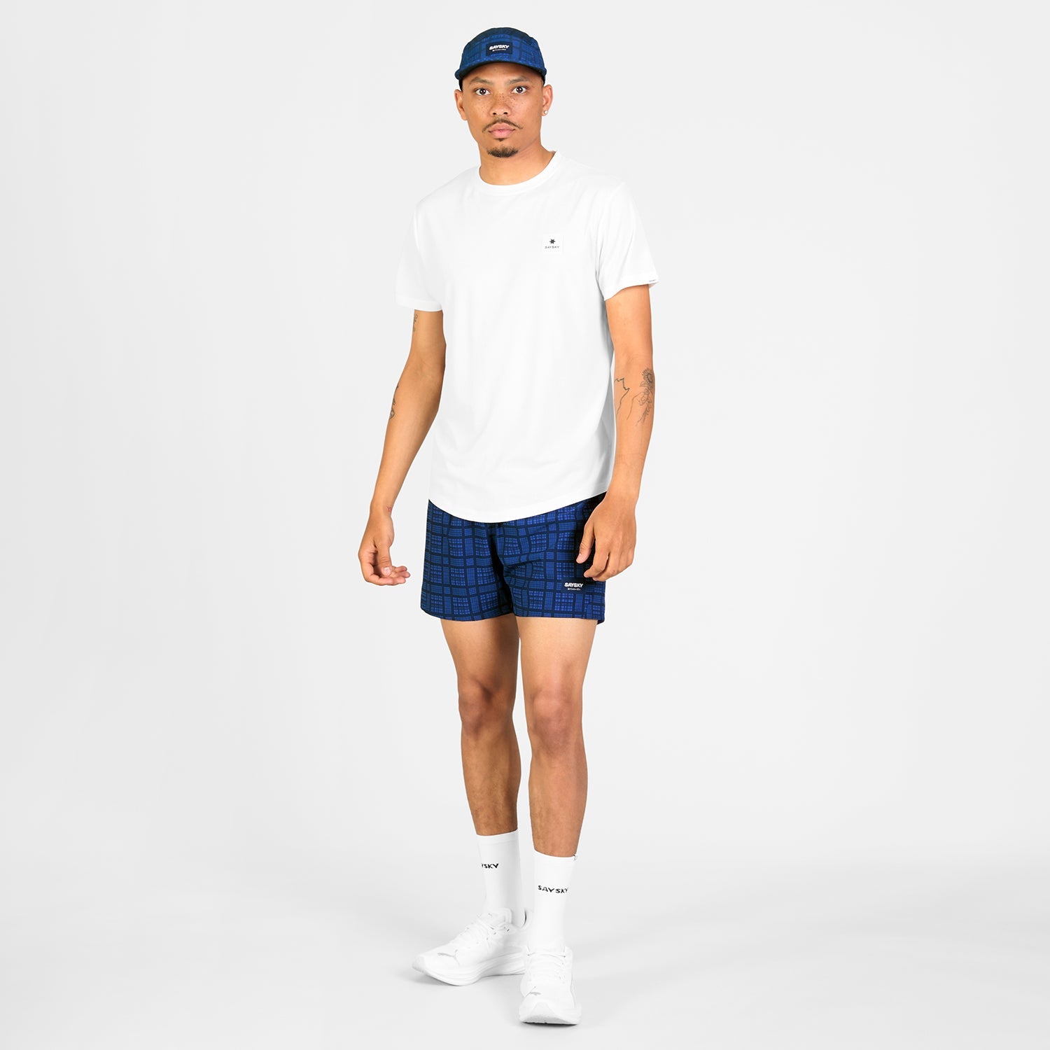 M Checker Pace Shorts 5'' | Blue