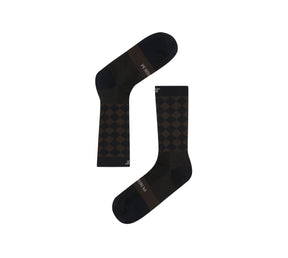Diamond Crew Sock | Black/Brown