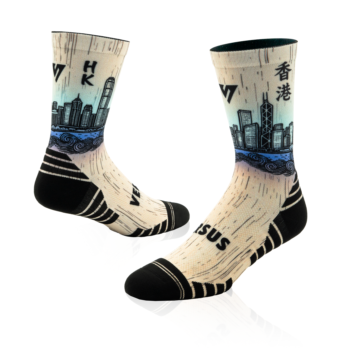 Active Crew Socks | Victoria Harbour Edo Woodblock