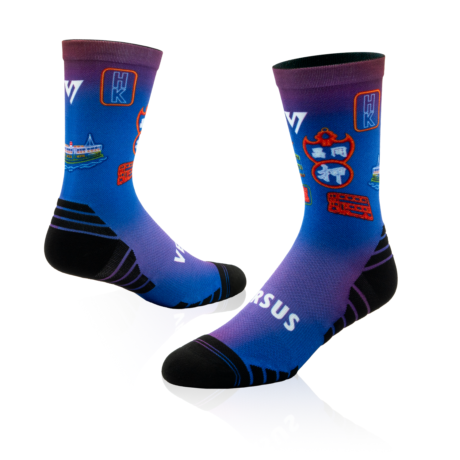 Active Crew Socks | Hong Kong Night Neon