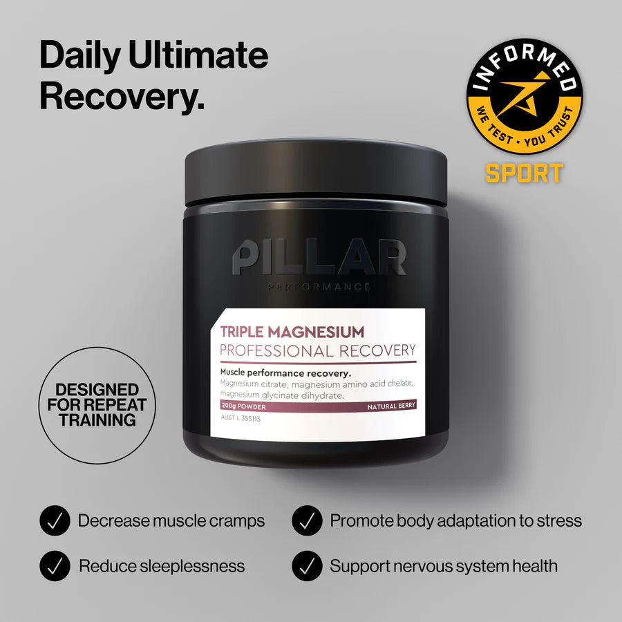 Triple Magnesium Professional Recovery Powder - 200g Pouch | Lemon Lime