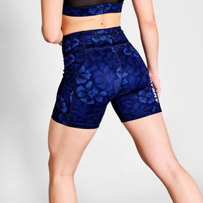 W Flower Combat+ Short Tights 7" | Blue