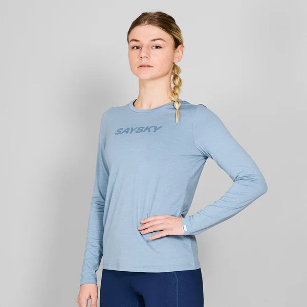 W Logo Pace Long Sleeve | Blue Melange