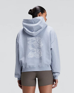 Chroma Wash Cropped Hoodie | Steel Horizon