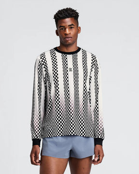 M Micromesh Long Sleeve | Checkerboard Stripe