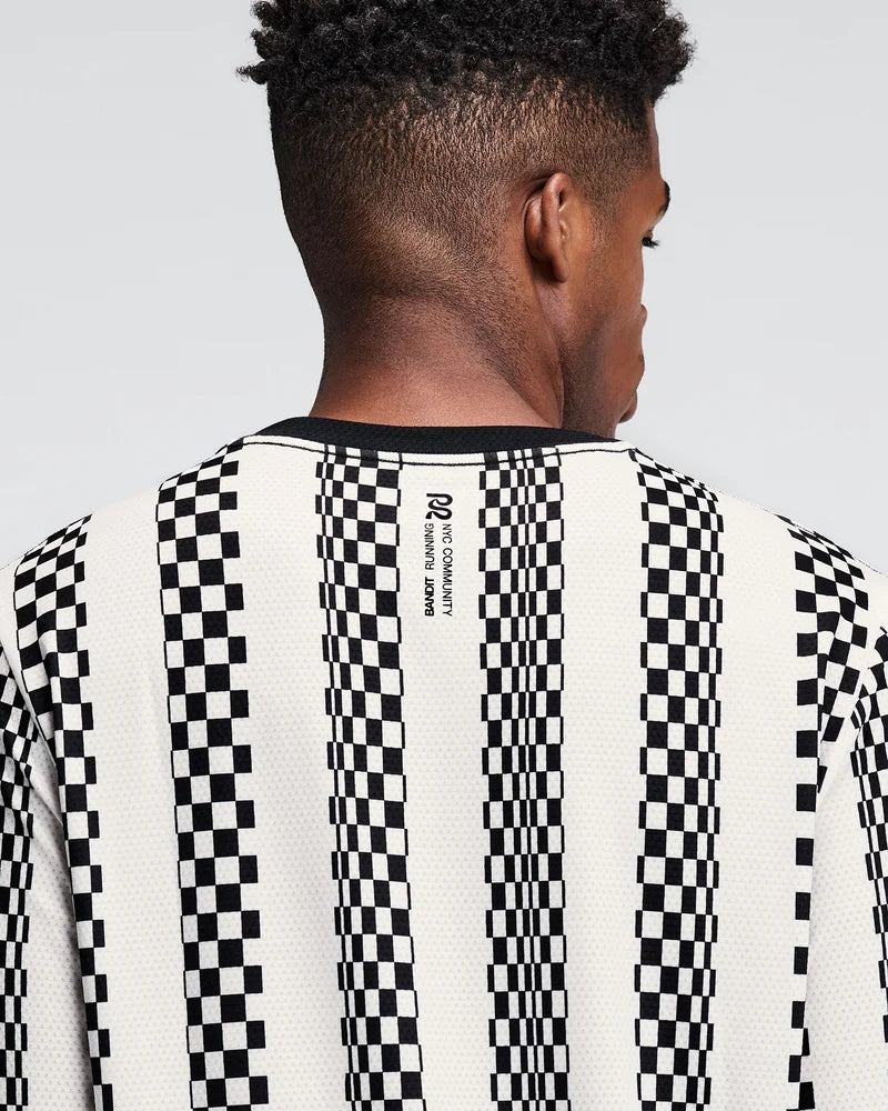 M Micromesh Long Sleeve | Checkerboard Stripe