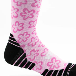 Active Crew Socks | Pink Flower Power