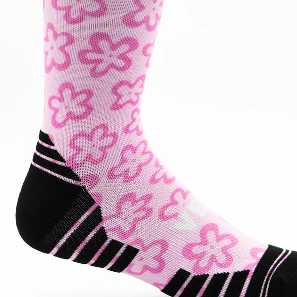 Active Crew Socks | Pink Flower Power