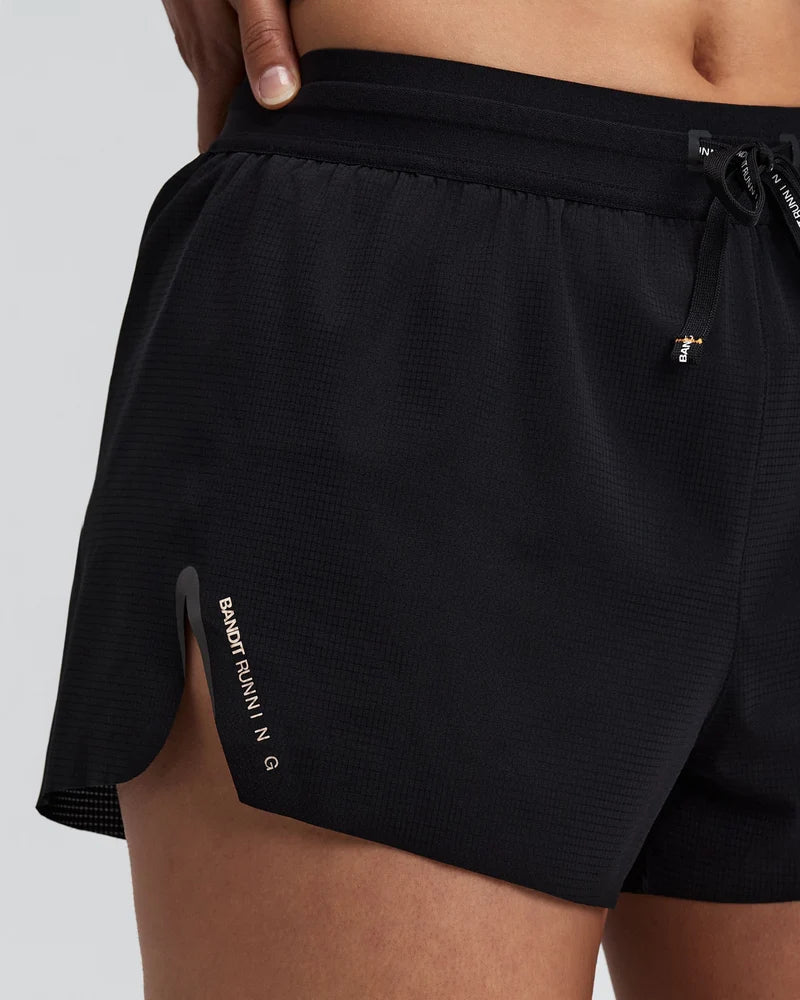 W RipSpeed 3" Split Shorts | Black