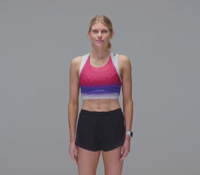 Women's Crop Race Vest | Red/Purple Stripe