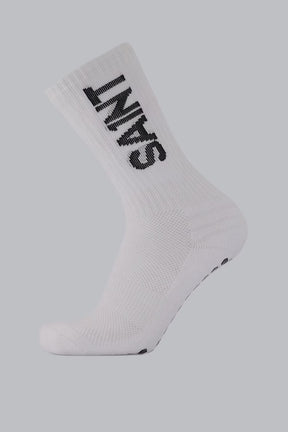 Cotton/Nylon Grip Socks | White
