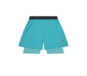 Dual Run Shorts | Aqua Blue