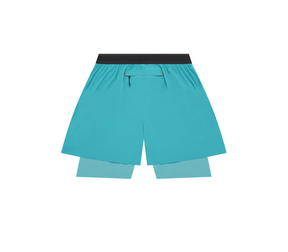 Men's Dual Run Shorts | Aqua Blue